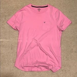 XL Hollister Curved Hem Tee Pink